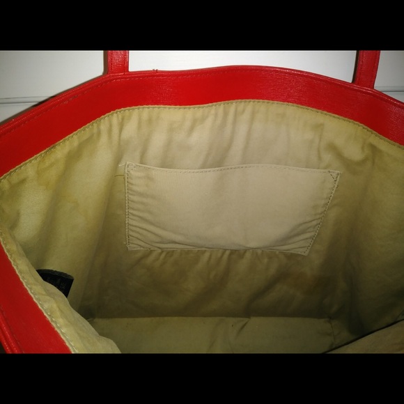 Banana Republic Eyelet Orange Tote Leather - Picture 2 of 8